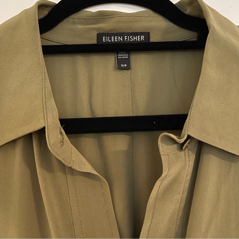 Eileen Fisher silk button down dress